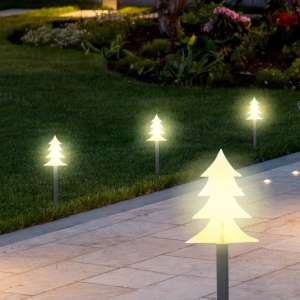 Christmas tree outdoor stake lights 5 pack 37cm